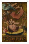 The Head of Saint John the Baptist, with Mourning Angels and Putti, Early16th cen by Jan Mostaert