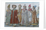 Portrait of Moscow Monarchs Ivan III, Vasili III Ivanovich, Ivan IV of Russia and entourage by Anonymous