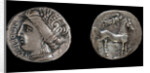 Drachma from Emporion. Obverse: Head of Persephone, 3rd cen. BC by Ancient Coins Numismatic