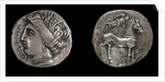 Drachma from Emporion. Obverse: Head of Persephone, 3rd cen. BC by Ancient Coins Numismatic