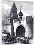 View of the Nikolskaya Tower and Armory in Moscow, ca 1860 by Anonymous