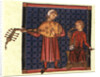 Two minstrels. Illustration from the codex of the Cantigas de Santa Maria, c. 1280 by Anonymous