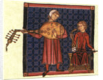 Two minstrels. Illustration from the codex of the Cantigas de Santa Maria, c. 1280 by Anonymous
