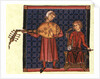 Two minstrels. Illustration from the codex of the Cantigas de Santa Maria, c. 1280 by Anonymous