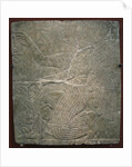 Winged deity by the sacred tree. Relief from the palace of Ashurnasirpal II at Kalhu, Nimrud, 9th century BC by Assyrian Art