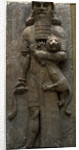 Hero Gilgamesh mastering a lion, 722-705 BC by Assyrian Art
