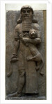 Hero Gilgamesh mastering a lion, 722-705 BC by Assyrian Art