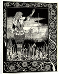 Arthur Learns of the Sword Excalibur. Illustration to the book Le Morte dArthur by Sir Thomas Mal by Aubrey Beardsley