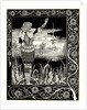 Arthur Learns of the Sword Excalibur. Illustration to the book Le Morte dArthur by Sir Thomas Mal by Aubrey Beardsley