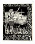 Arthur Learns of the Sword Excalibur. Illustration to the book Le Morte dArthur by Sir Thomas Mal by Aubrey Beardsley