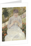 Young Woman Sewing in the Garden, 1880-1882 by Mary Cassatt
