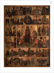 The Glorification of the Virgin (Akathist Hymn to the Most Holy Theotokos), 14th century by Russian icon