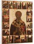 Saint Nicholas with scenes from his life, 14th century by Russian icon