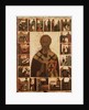 Saint Nicholas with scenes from his life, 14th century by Russian icon