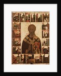 Saint Nicholas with scenes from his life, 14th century by Russian icon