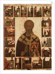 Saint Nicholas with scenes from his life, 14th century by Russian icon