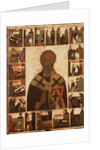 Saint Nicholas with scenes from his life, 14th century by Russian icon
