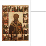 Saint Nicholas with scenes from his life, 14th century by Russian icon