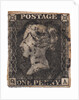 One Penny Black, the worlds first postage stamp, c. 1840 by Philately
