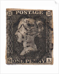 One Penny Black, the worlds first postage stamp, c. 1840 by Philately