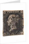 One Penny Black, the worlds first postage stamp, c. 1840 by Philately