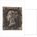 One Penny Black, the worlds first postage stamp, c. 1840 by Philately