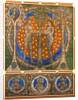 dam and Eve. Detail of the painted wooden ceiling of the St. Michaels Church, Hildesheim, ca 1230 by Master of Lower Saxony
