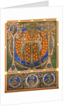 dam and Eve. Detail of the painted wooden ceiling of the St. Michaels Church, Hildesheim, ca 1230 by Master of Lower Saxony