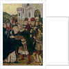 King Ferdinand I of Castile welcomed Saint Dominic of Silos, 1478-1480 by Bartolomé Bermejo