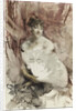 Woman with fan seated in a theatre box (Countess of Rasti), ca 1878 by Giovanni Boldini