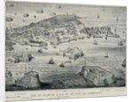 View and Plan of island and the port of Kronstadt, c. 1850 by Anonymous