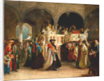 The Feast of the Rejoicing of the Torah at the Synagogue in Leghorn, Italy, 1850 by Solomon Alexander Hart