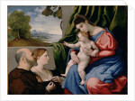 Madonna with child and two donors, 1525-1530 by Lorenzo Lotto