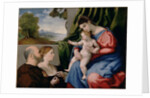 Madonna with child and two donors, 1525-1530 by Lorenzo Lotto