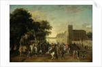 Prince Maurice of Orange accompanied by Frederick V and his wife Elizabeth Stuart, King and Queen of by Paulus van Hillegaert