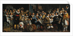 The celebration of the peace of Münster, 18 June 1648, in the headquarters of the crossbowmens civi by Bartholomeus van der Helst