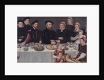 Family-portrait of Pierre de Moucheron, merchant in Middelburg and Antwerpen, his wife Isabeau de Ge by Anonymous