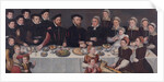 Family-portrait of Pierre de Moucheron, merchant in Middelburg and Antwerpen, his wife Isabeau de Ge by Anonymous