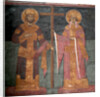 Exaltation of the Cross. Saints Constantine the Great and Helena, ca 1350 by Anonymous