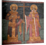Exaltation of the Cross. Saints Constantine the Great and Helena, ca 1350 by Anonymous