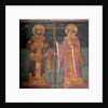 Exaltation of the Cross. Saints Constantine the Great and Helena, ca 1350 by Anonymous