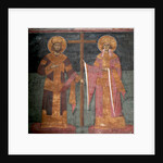 Exaltation of the Cross. Saints Constantine the Great and Helena, ca 1350 by Anonymous