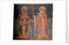 Exaltation of the Cross. Saints Constantine the Great and Helena, ca 1350 by Anonymous
