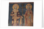 Exaltation of the Cross. Saints Constantine the Great and Helena, 1321-1322 by Anonymous