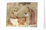 The washing of the child in the nativity scene, c. 1260-1270 by Anonymous
