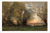 The fisherman, evening effect, ca 1860-1870 by Jean-Baptiste Camille Corot