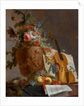 Still life with flowers and a violin, c. 1750 by Jean-Jacques Bachelier