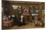 The Kunstkammer with a married couple and their son, First third of 17th cen by Frans Francken the Younger