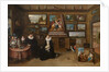 The Kunstkammer with a married couple and their son, First third of 17th cen by Frans Francken the Younger