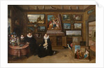 The Kunstkammer with a married couple and their son, First third of 17th cen by Frans Francken the Younger